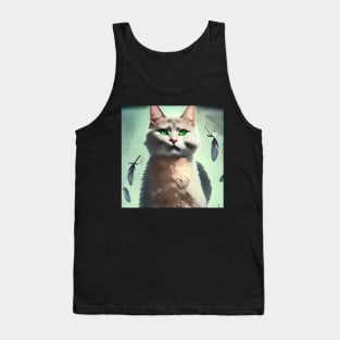 Cool Cat with piercing blue eyes Tank Top